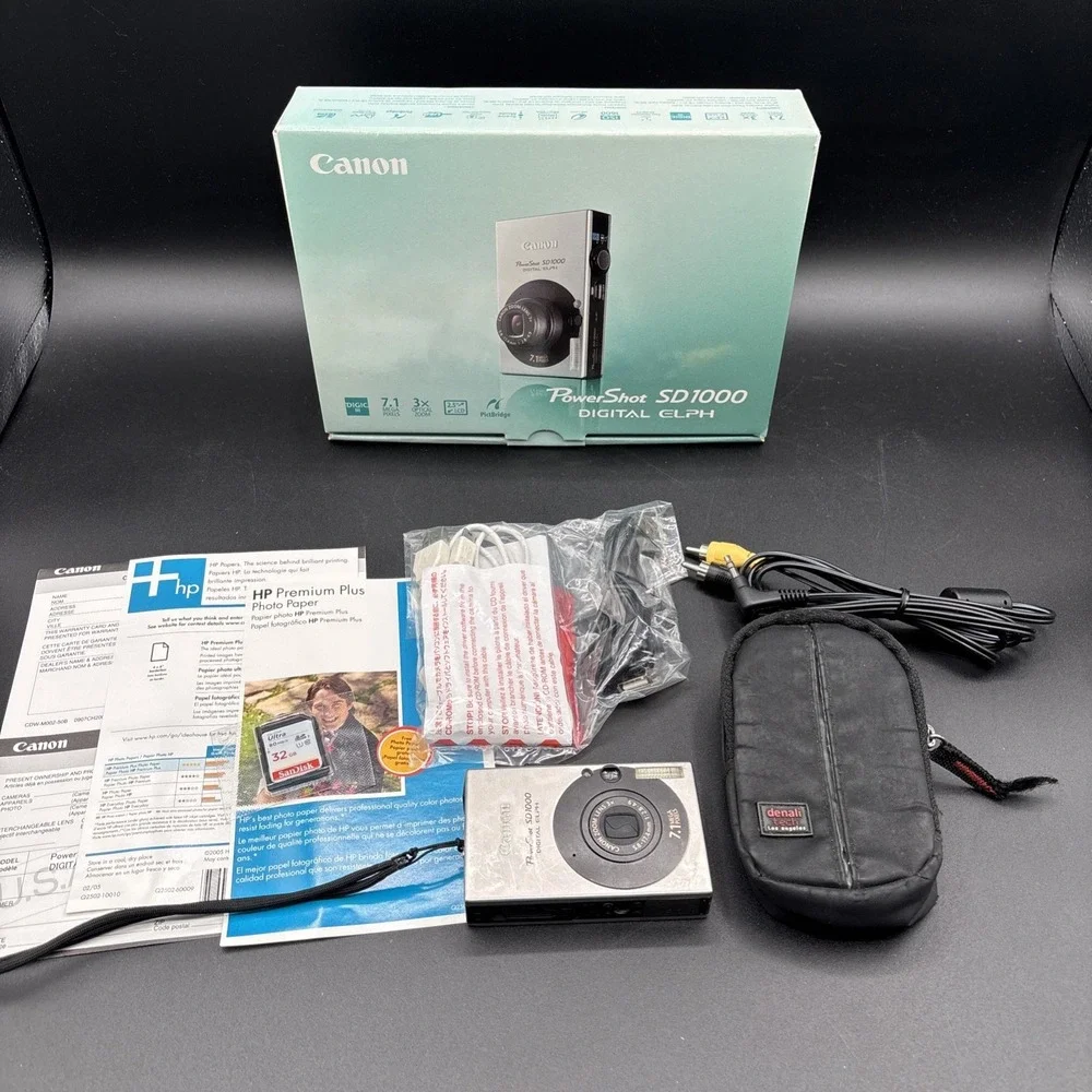 Canon Powershot SD1000 Silver Digital Compact Camera 7.1MP Digicam TESTED